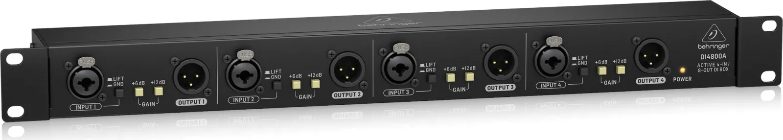 Behringer DI4800A Professzionális 4 csatornás aktív DI Box, Booster és vonalleválasztó