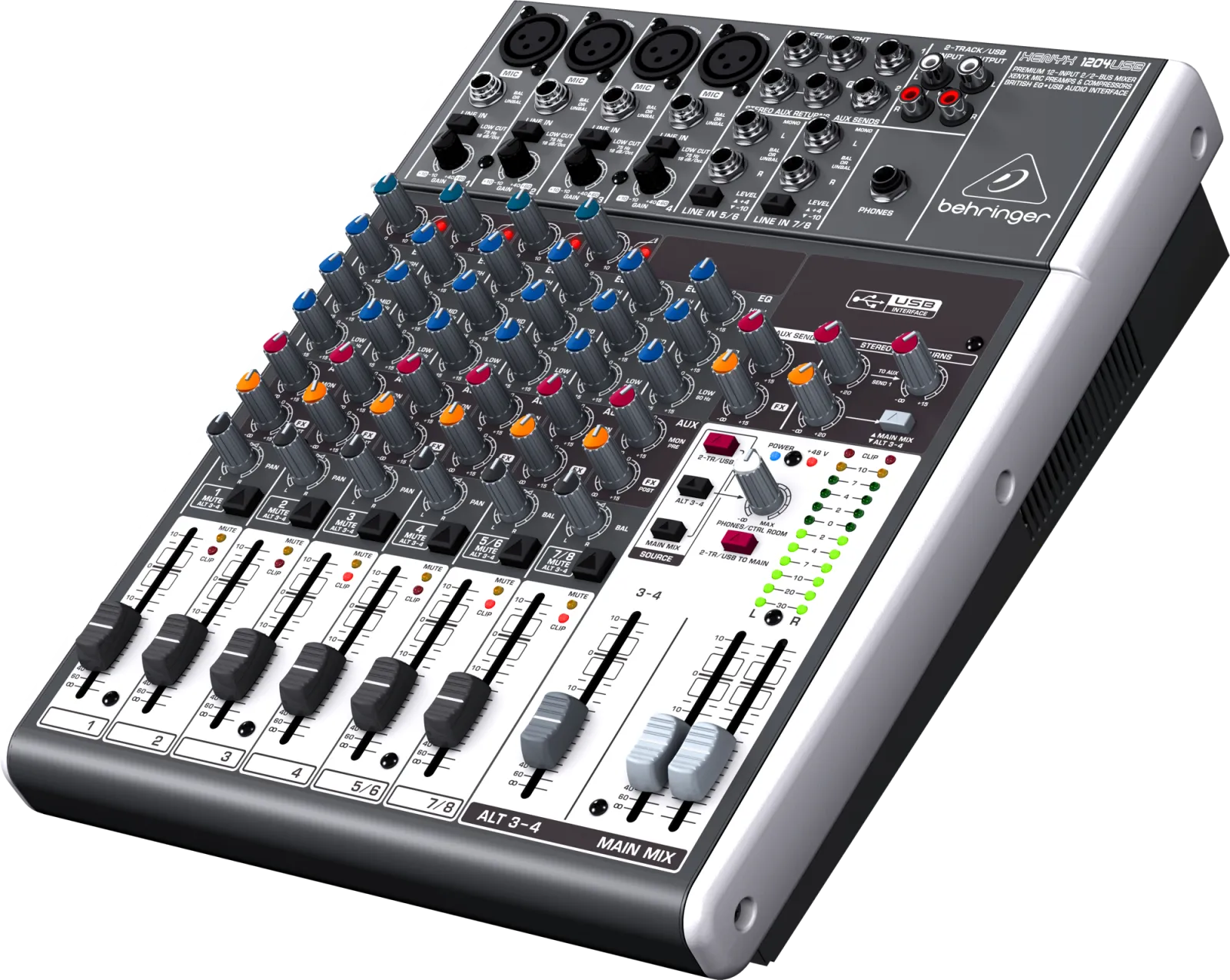 Behringer XENYX 1204USB Mixer with XENYX Mic Preamp 12 Input 2-Bus