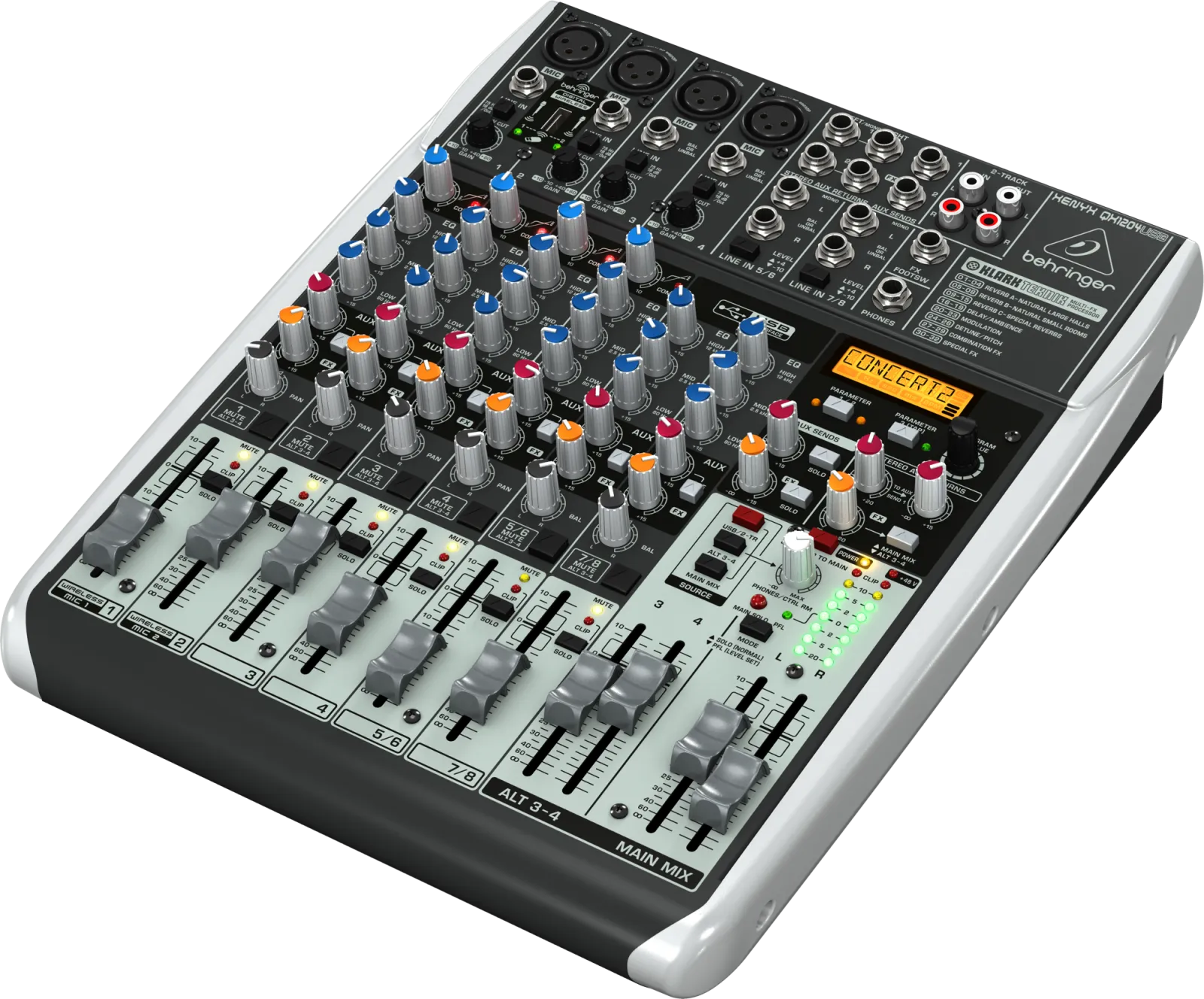 Behringer XENYX QX1204USB effektes keverő USB-csatlakozóval