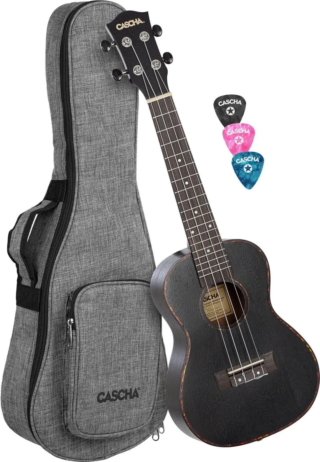 Cascha HH 2300 Prémium fekete koncert ukulele