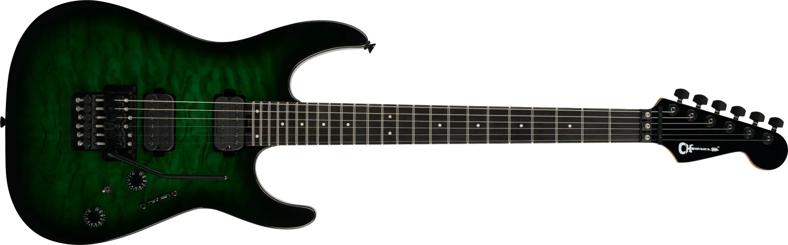 Charvel Pro-Mod Plus Dinky DK24 HH FR QM EB Cloaked Emerald Green