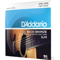 Daddario EJ11 80/20 Bronze Acoustic Guitar Strings Light 12-53
