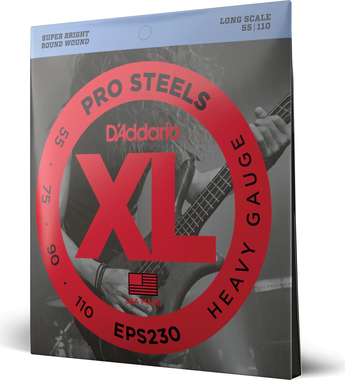 Daddario EPS230 ProSteels Bass Guitar Strings Heavy 55-110 Long Scale