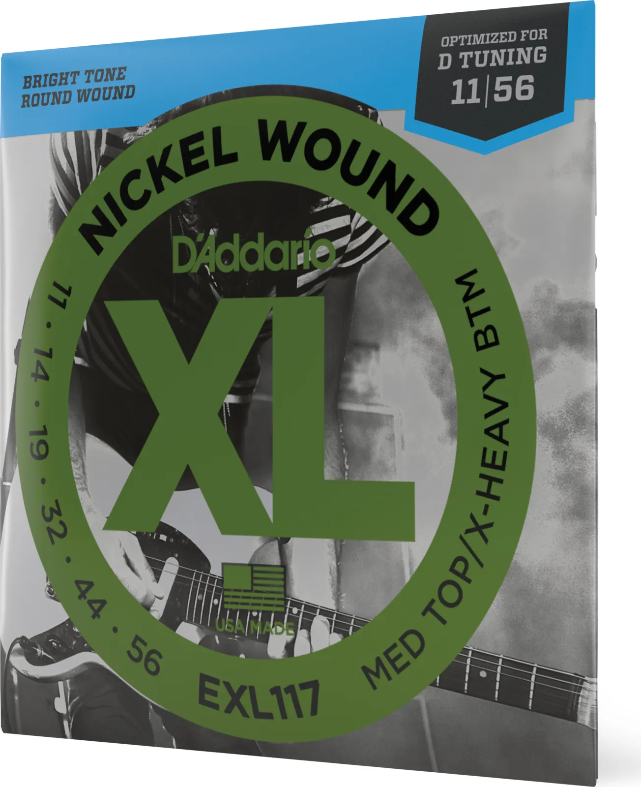 Daddario EXL117 Nickel Wound Electric Guitar Strings Medium Top/Extra-Heavy Bottom 11-56