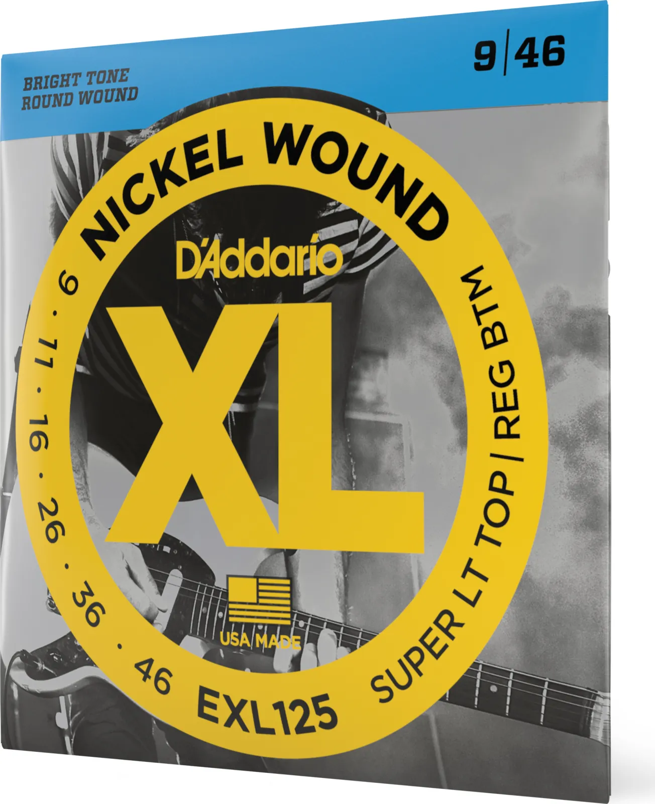 Daddario EXL125 Nickel Wound Electric Guitar Strings Super Light Top/ Regular Bottom 09-46