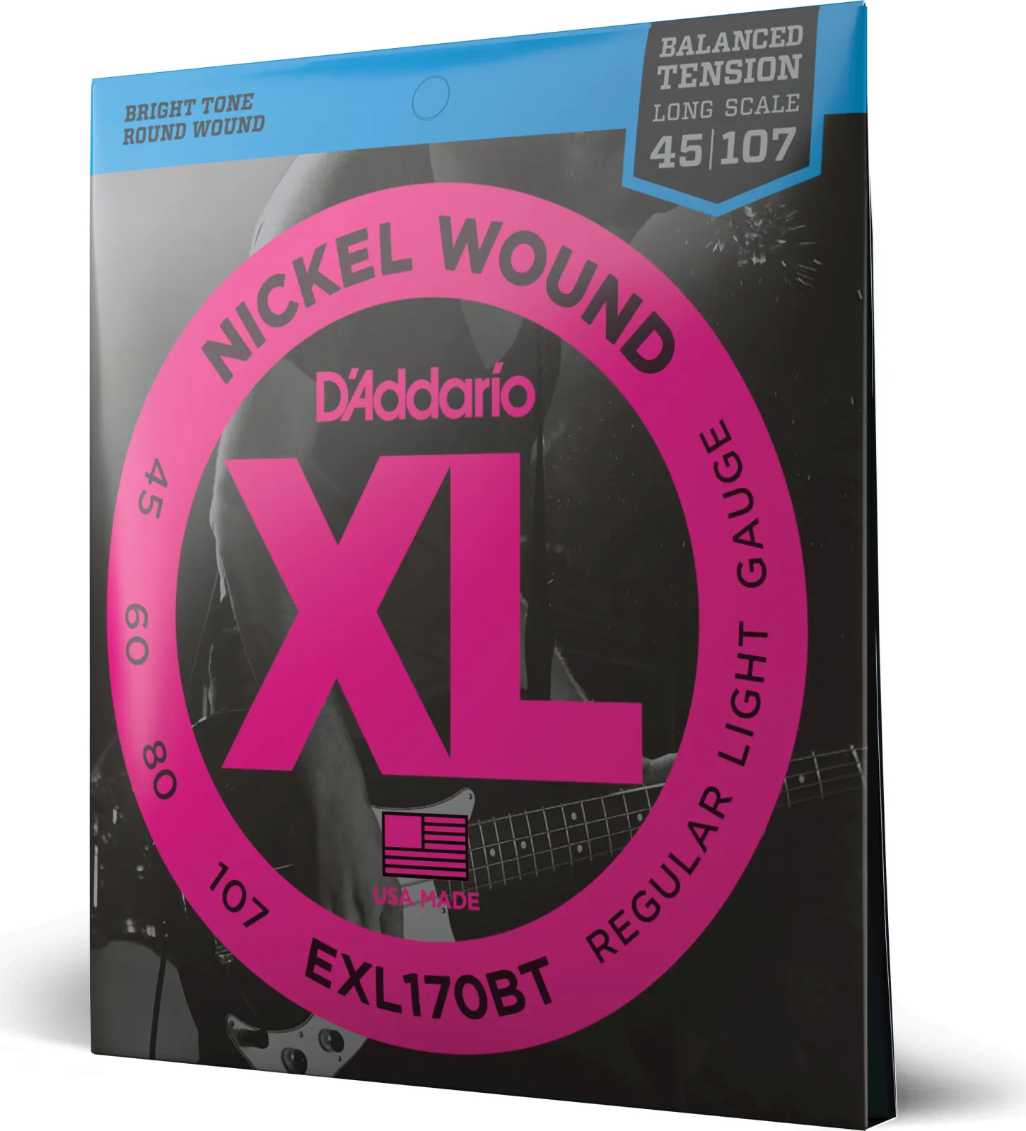 Daddario EXL170BT Nickel Wound Bass Guitar Strings Balanced Tension Regular Light 45-107 Long Scale