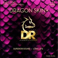DR Strings Dragon Skin+ Coated 7 string Light 9-52 Electric Guitar Strings