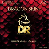 DR Strings Dragon Skin+ Coated 8 string Medium 10-75 Electric Guitar Strings