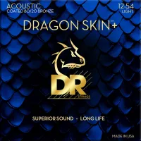 DR Strings Dragon Skin+ Coated 80/20 Light 12-54 Acoustic Guitar Strings