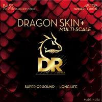 DR Strings Dragon Skin+ Coated Steel Medium 45-105 Tapered Multi-Scale Bass Guitar String