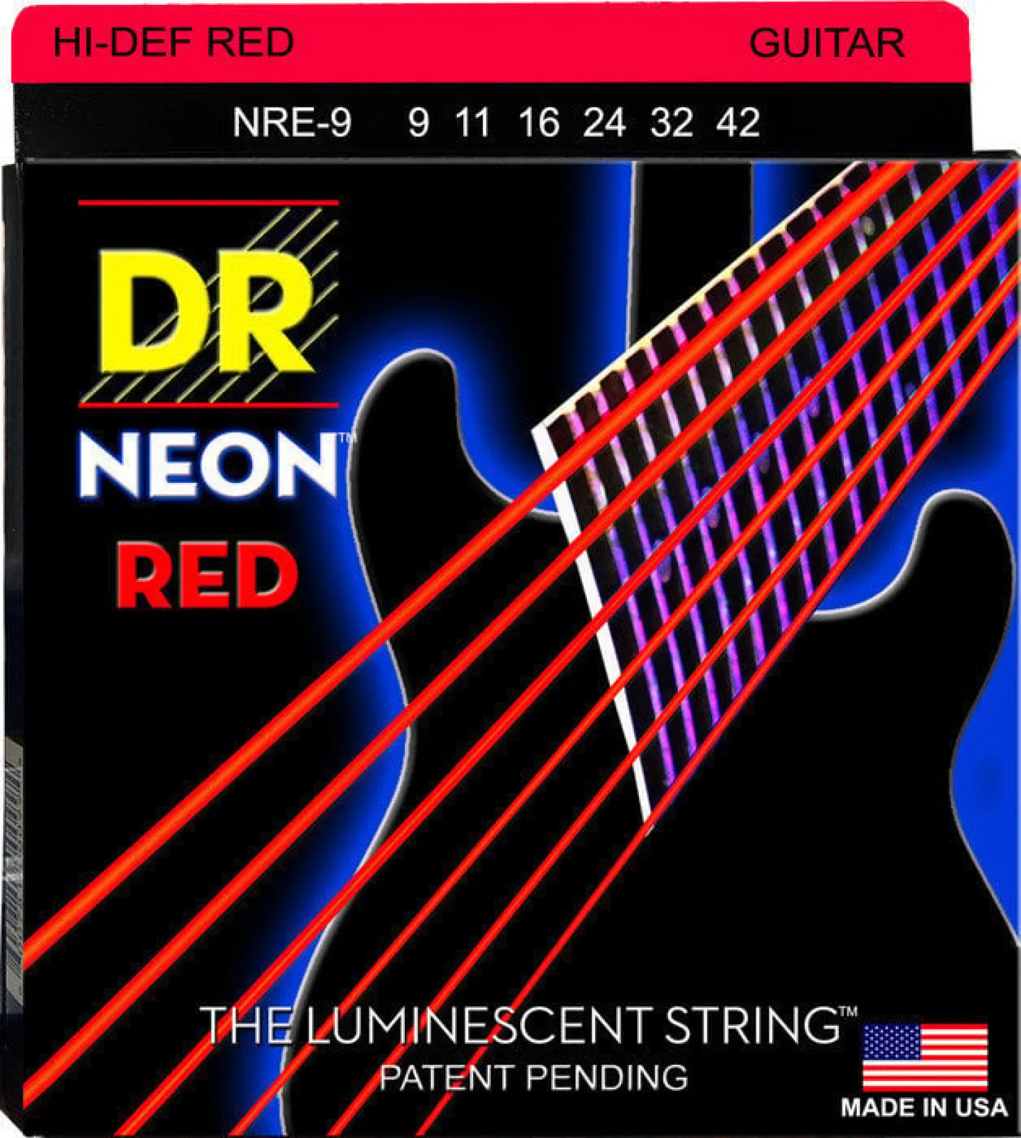 DR Strings NRE-9 Neon Electric Guitar Strings