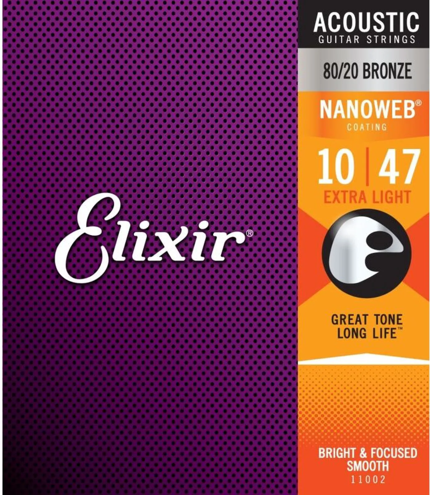 Elixir 11002 80/20 Bronz NanoWeb 10-47 akusztikus gitárhúr