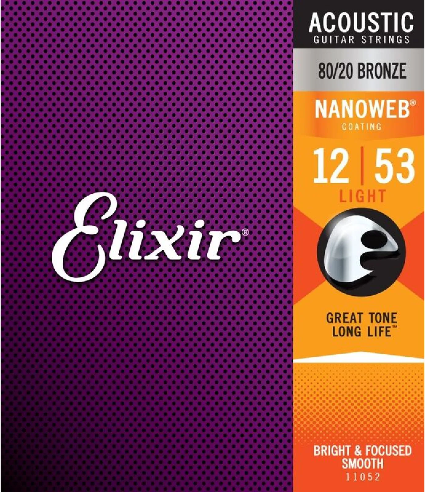 Elixir 11052 80/20 Bronze NanoWeb 12-53 Acoustic Guitar String