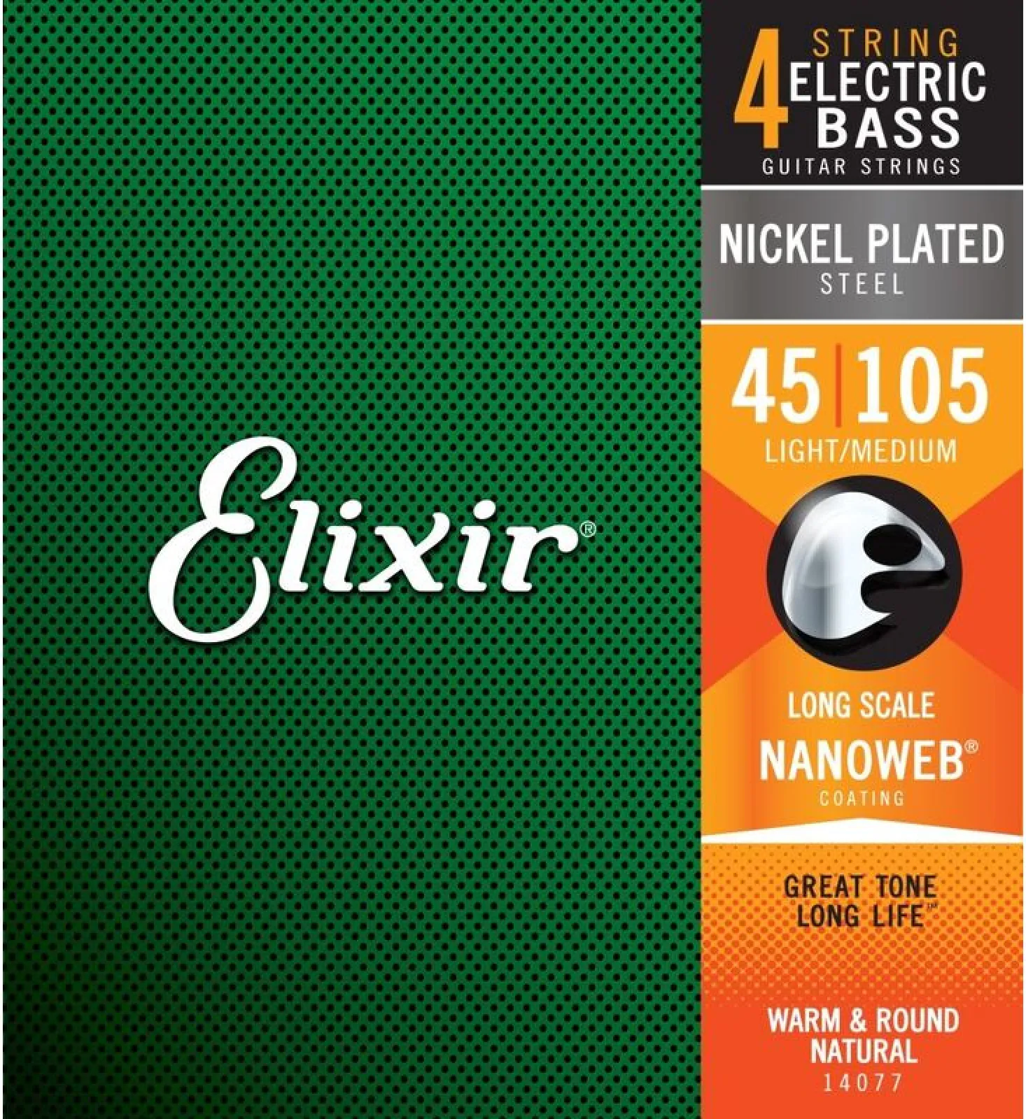 Elixir 14077 NanoWeb 4 String Nickel Bass Guitar String 45-105