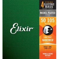 Elixir 14102 NanoWeb 4 String Nickel Bass Guitar String 50-105
