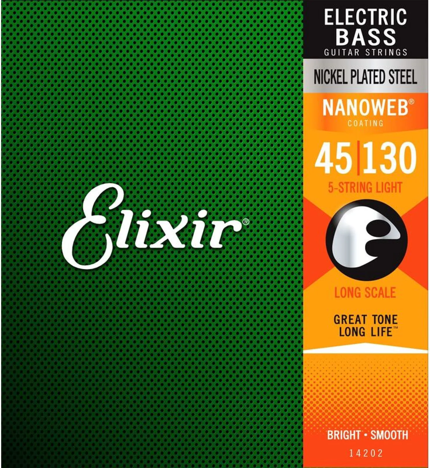 Elixir 14202 NanoWeb 5 húros nikkel basszusgitár húr 45-130