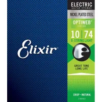 Elixir 19062 OptiWeb 8 String Electric Guitar Strings 10-74