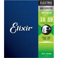 Elixir 19074 OptiWeb 7 String Electric Guitar Strings 10-59