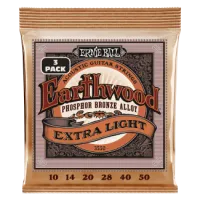 Ernie Ball EARTHWOOD PHOSPHOR BRONZE EXTRA LIGHT 10-50 3 Pack