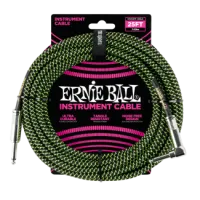 Ernie Ball Szövetkábel Fekete/Zöld