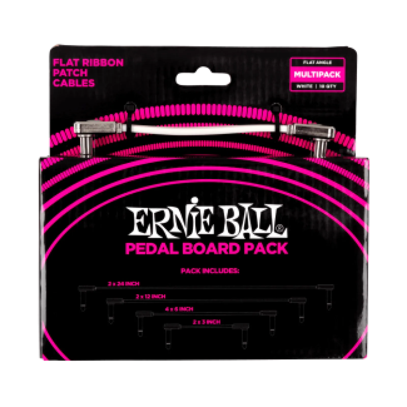 Ernie Ball FLAT RIBBON PATCH CABLE Multipack White