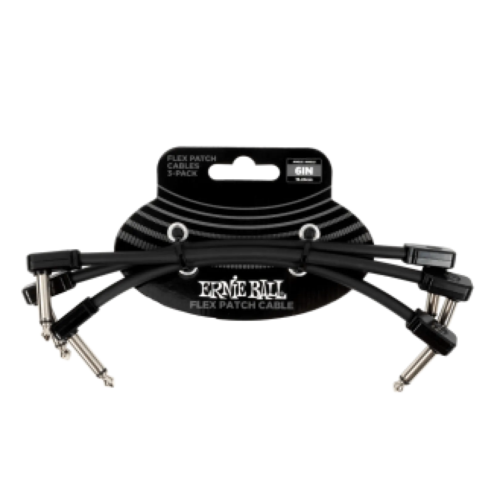 Ernie Ball Flex Patch Cable 15cm 3 Pack Black