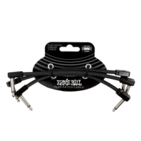 Ernie Ball Flex Patch Cable 15cm 3 Pack Black