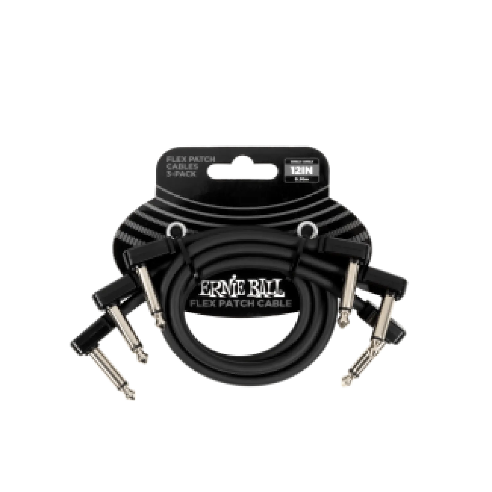 Ernie Ball Flex Patch Cable 30cm 3 Pack Black