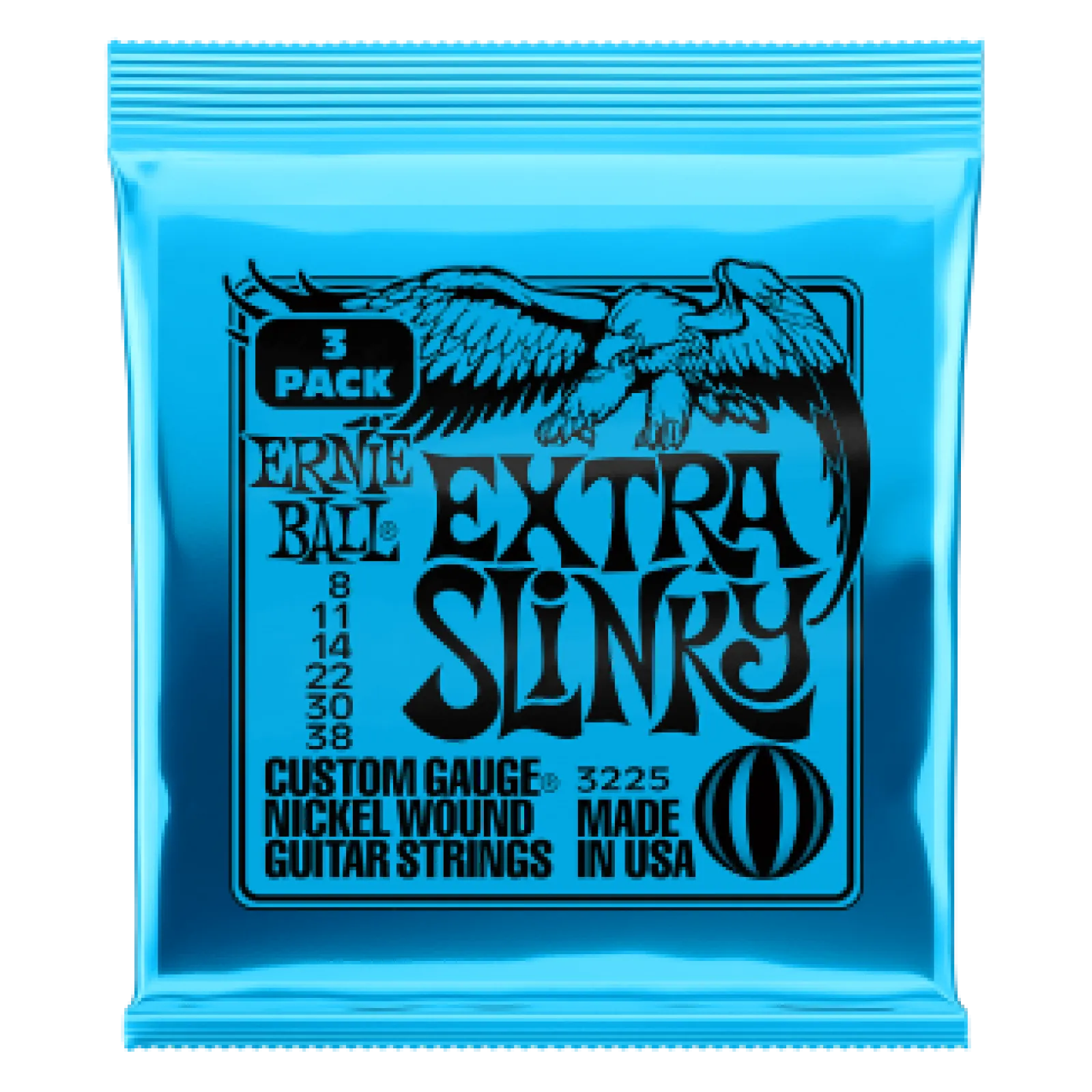 Ernie Ball Nickel Wound Extra SLINKY 8-38 3 Pack