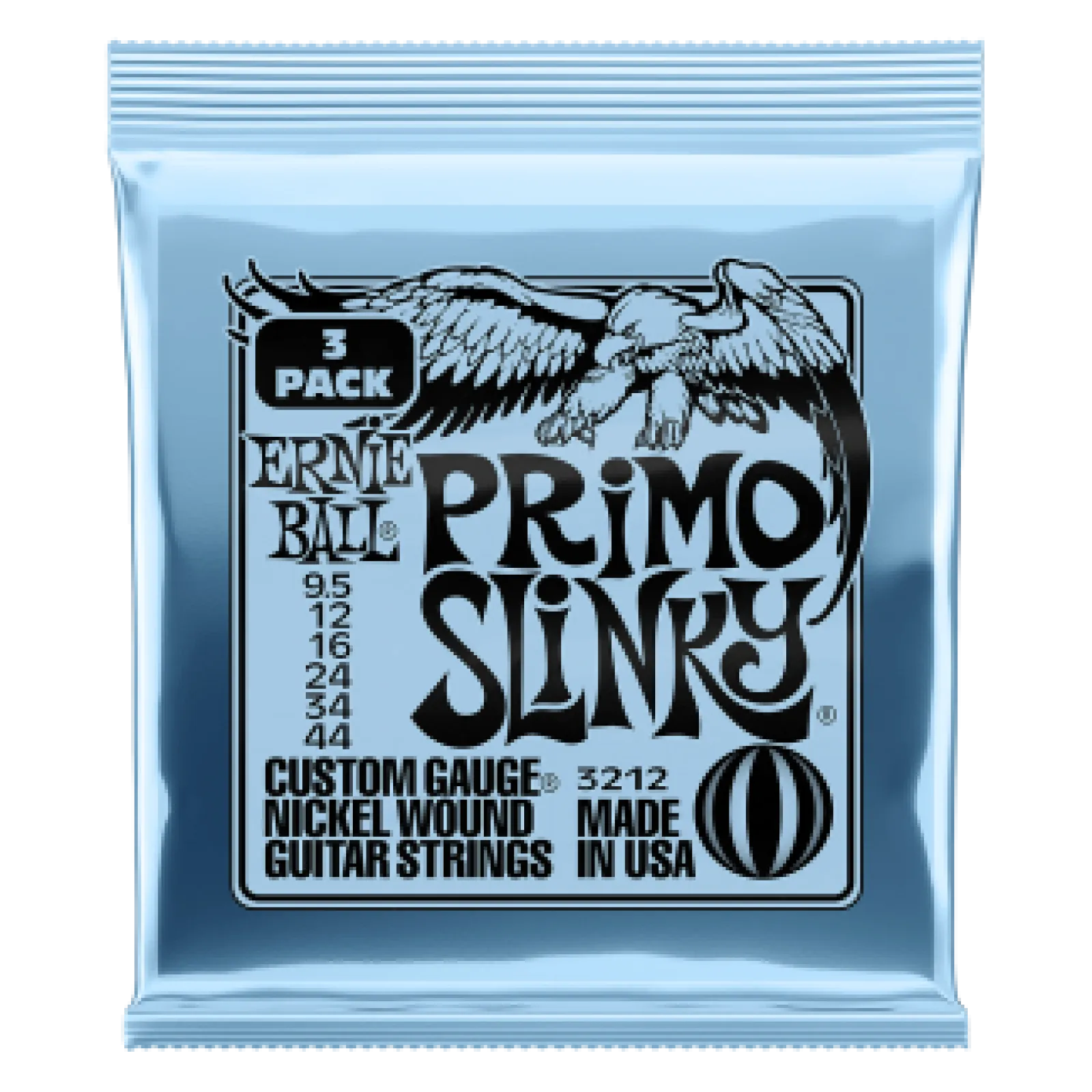 Ernie Ball Nickel Wound Primo SLINKY 9.5-44 3 Pack