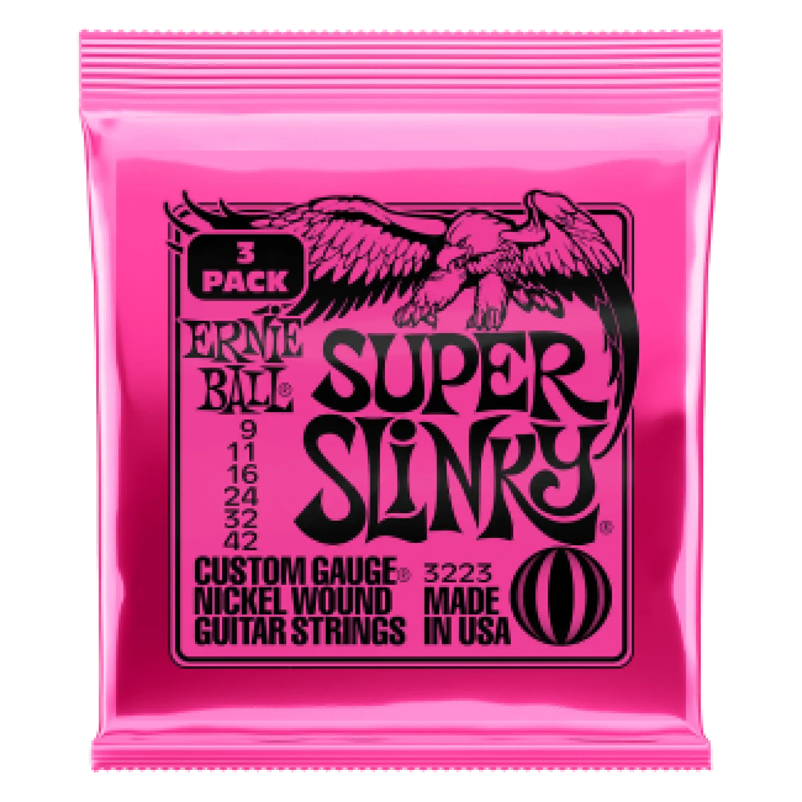 Ernie Ball Nickel Wound Super SLINKY 9-42 3 Pack