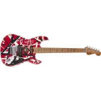 EVH Striped Series Frankenstein Frankie Red with Black Stripes Relic