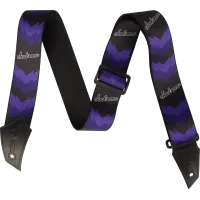 Jackson Strap with Double V Pattern Black and Purple guitar strap