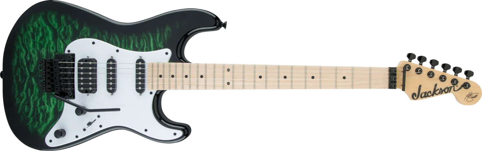 Jackson X Series Signature Adrian Smith SDXQM Transparent Green Burst