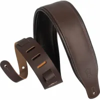 Levy's Amped Leather Guitar Strap Dark Brown