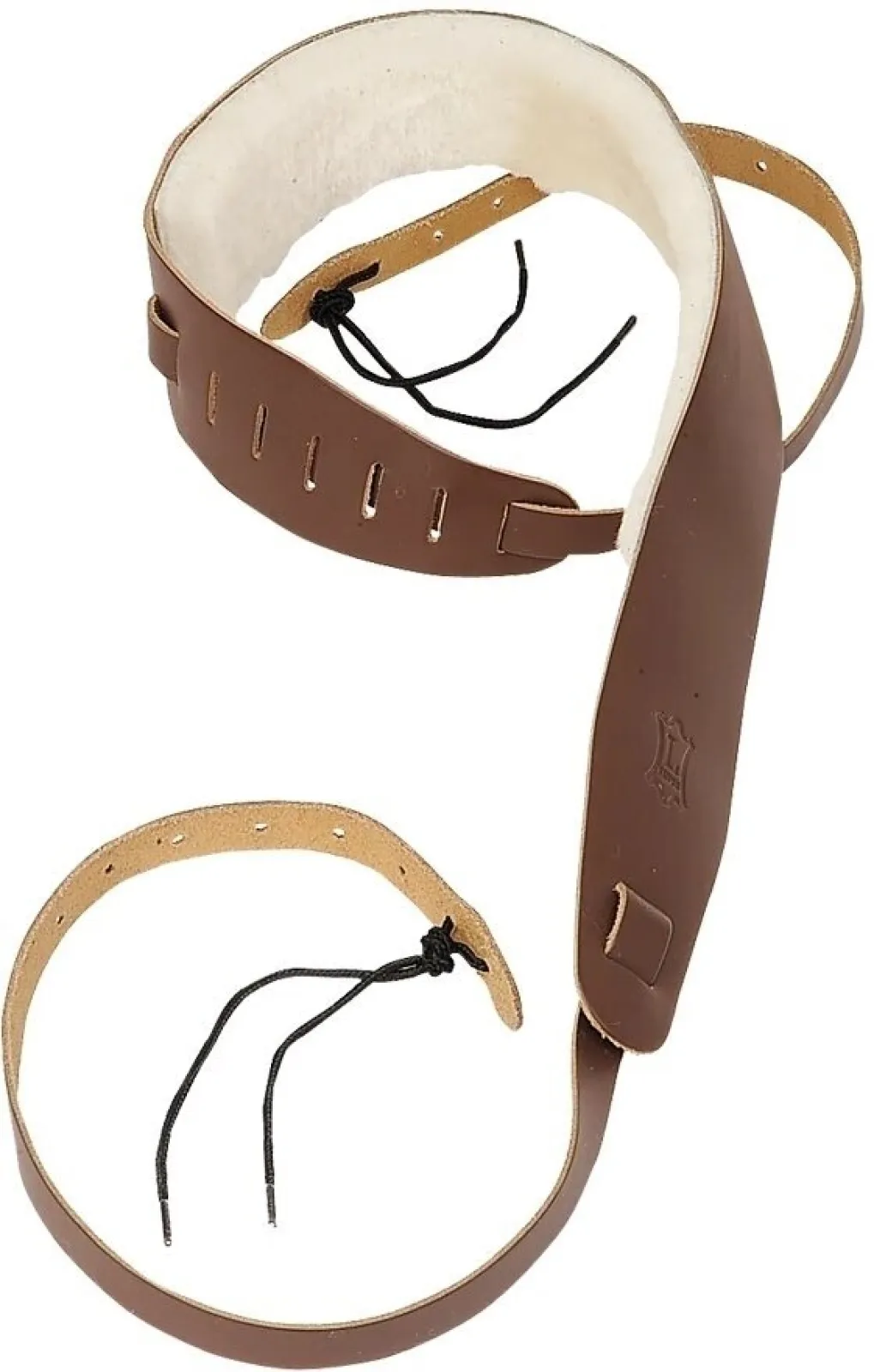 Levy's Banjo Master Leather & Sheep Guitar Strap Brown