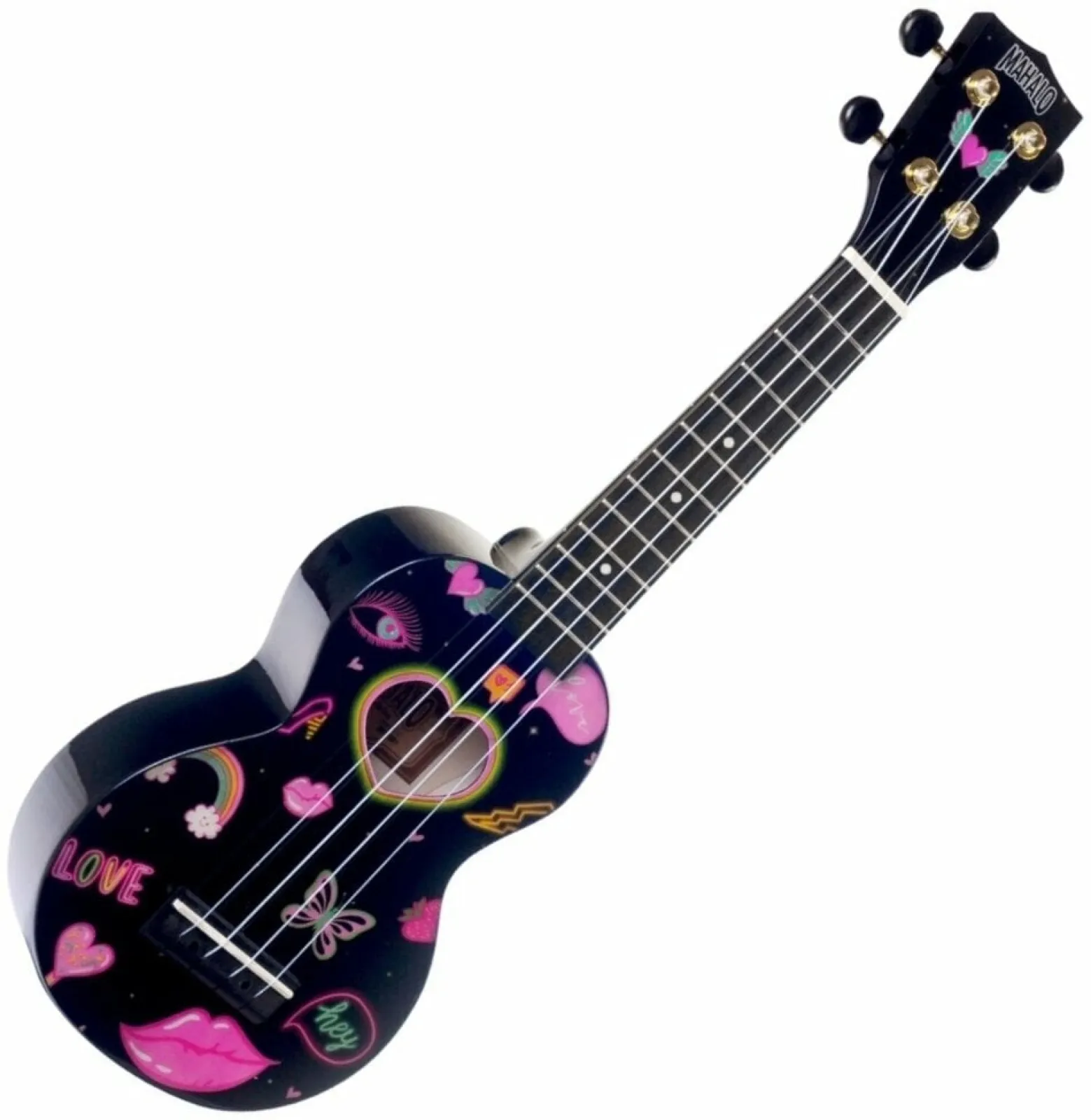 Mahalo Heart Heart Black Soprano Ukulele