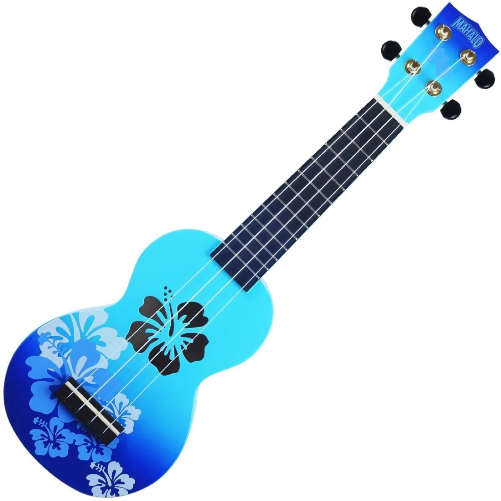 Mahalo Hibiscus Blue Burst Soprano Ukulele