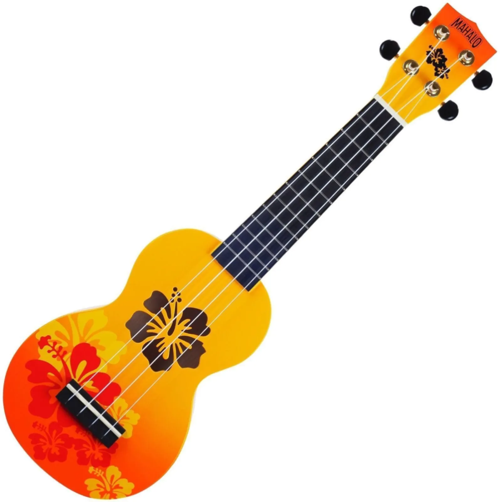 Mahalo Hibiscus Orange Burst Soprano Ukulele