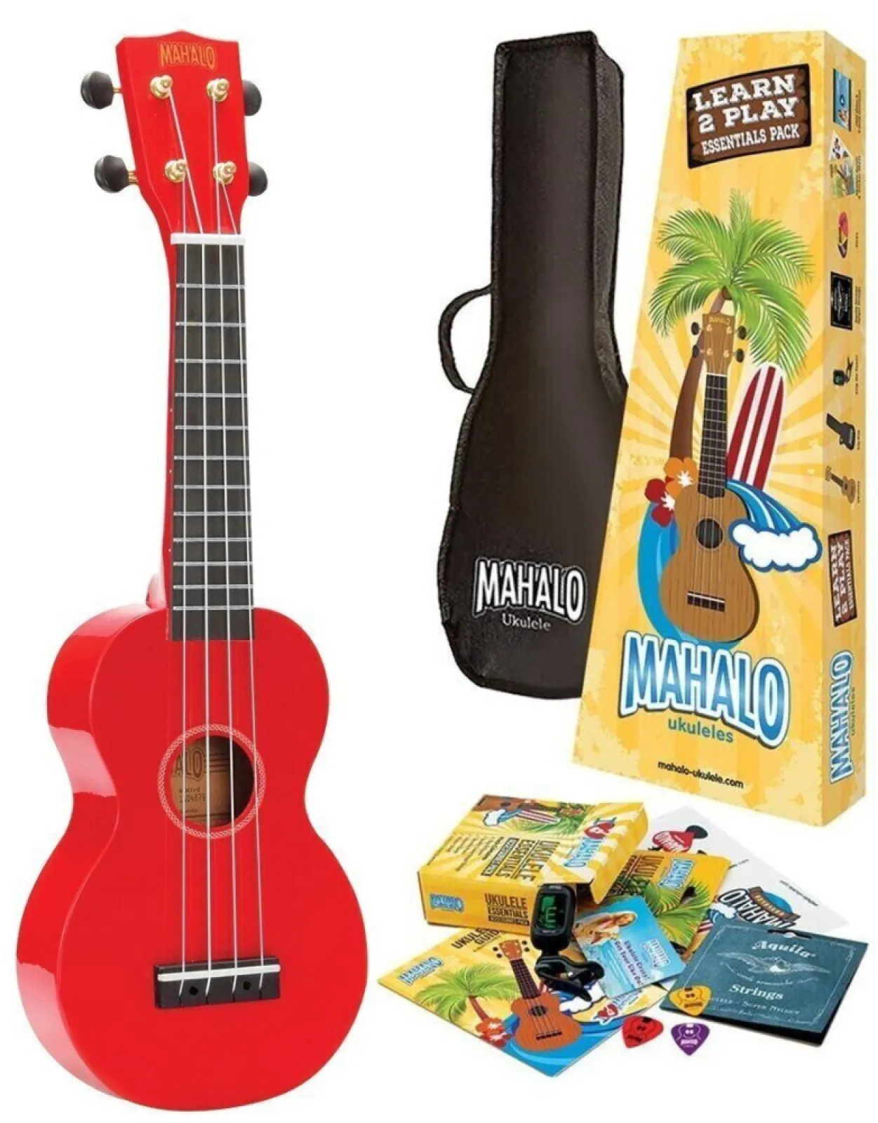 Mahalo MR1 Essential Pack Red Szoprán ukulele