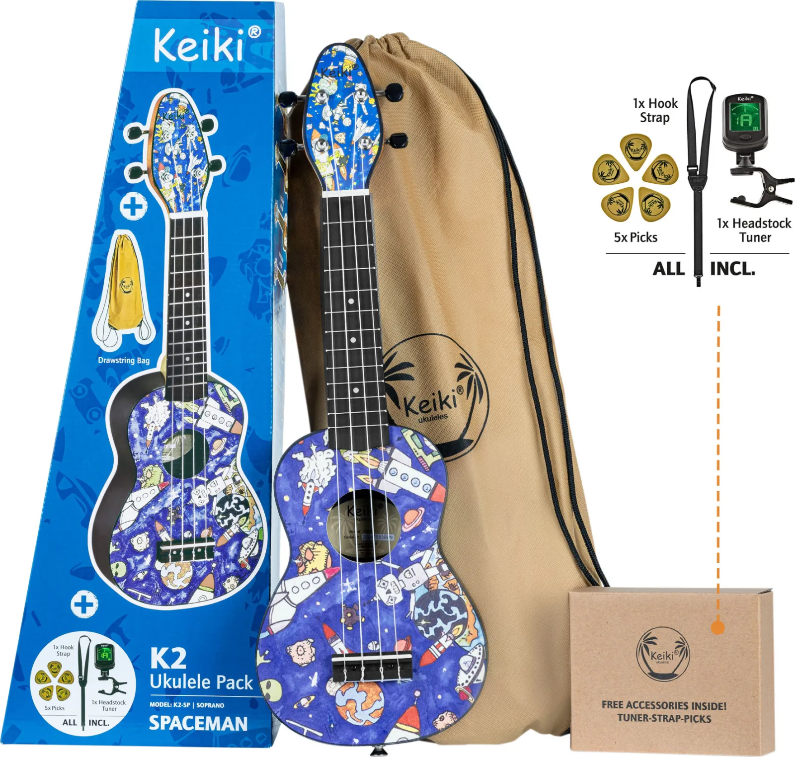 Ortega K2-SP szoprán ukulele
