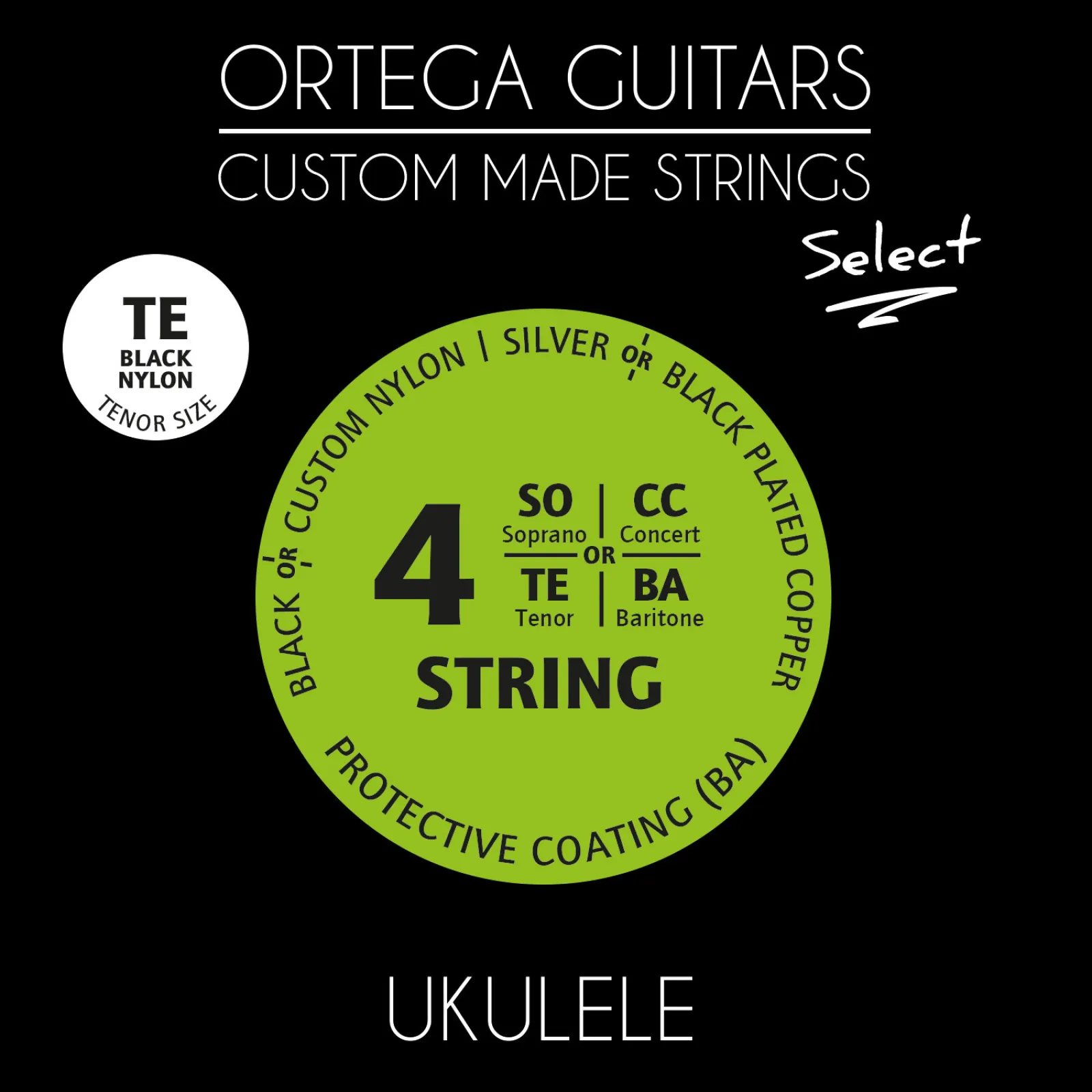 Ortega UKSBK-TE tenor ukulele húr