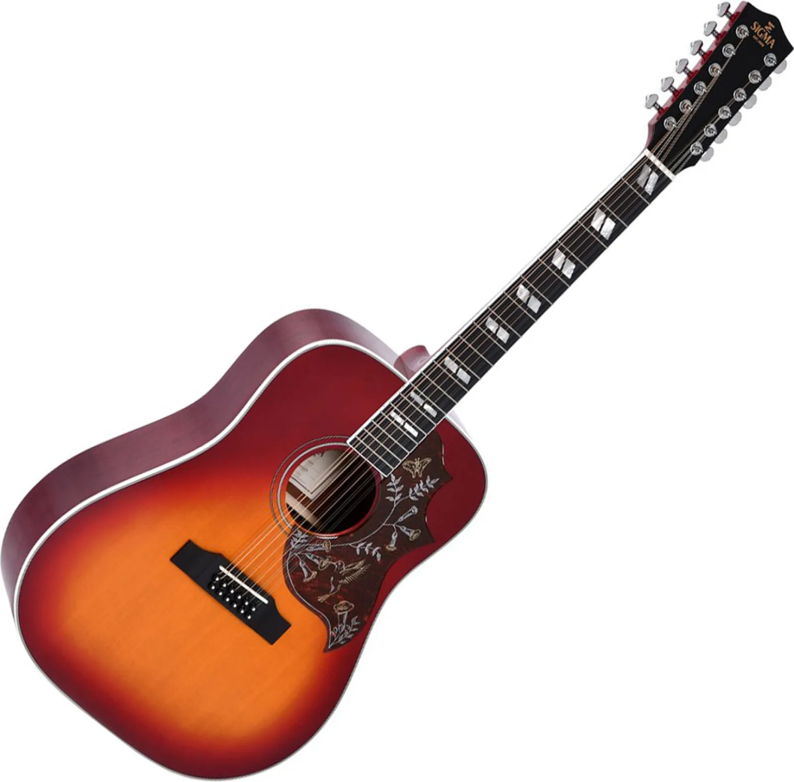 Sigma DM12-SG5 cherry sunburst 12-string acoustic guitar