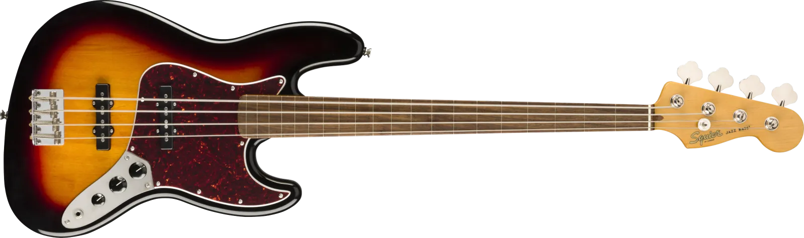 Squier Classic Vibe 60s Jazz Bass Fretless LRL 3-Color Sunburst