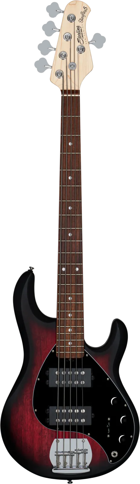 Sterling by Musicman S.U.B. StingRay RAY5HH Ruby Red Burst Satin