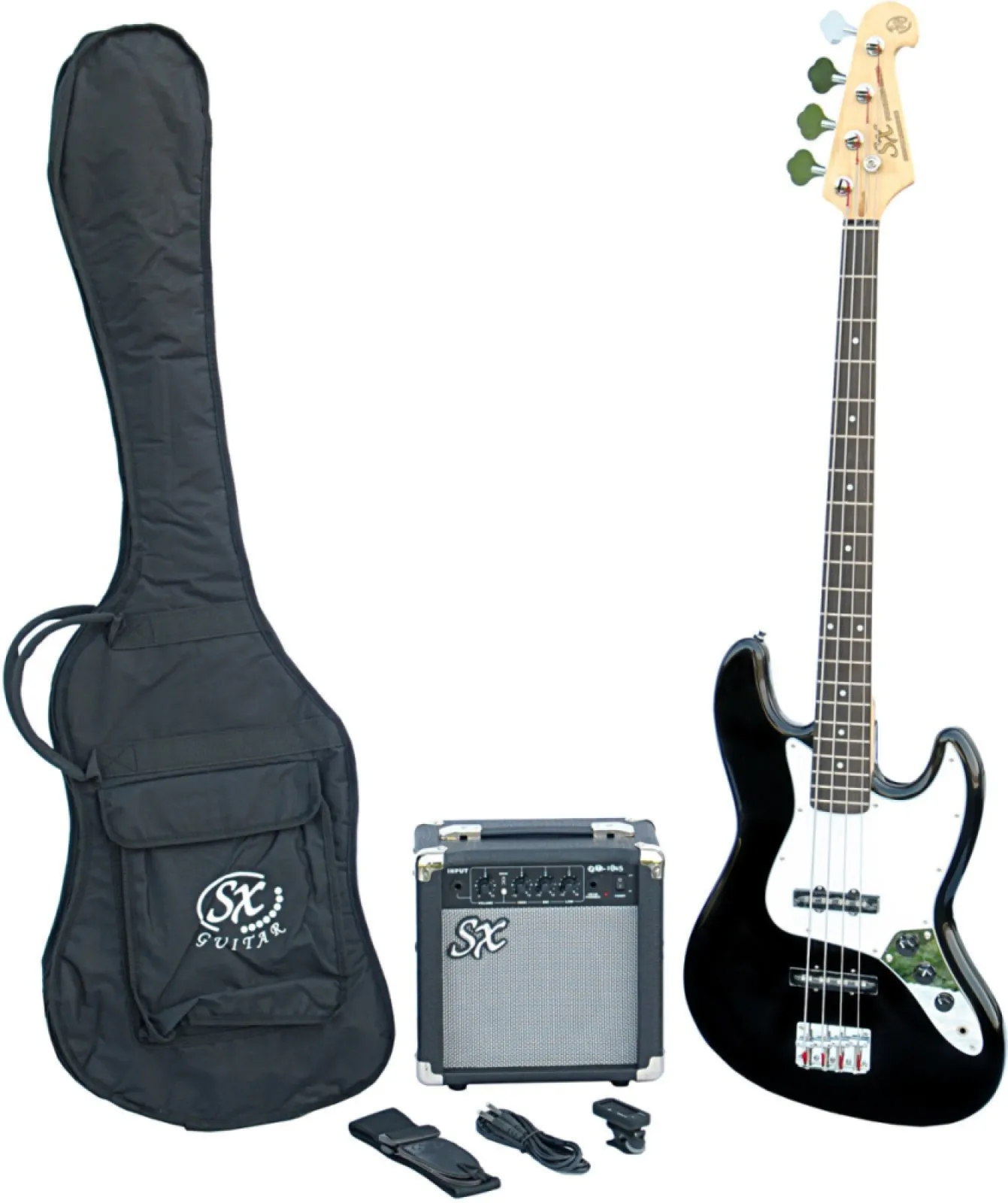 SX SB1 Bass Guitar Kit Black Electric Bass Guitar