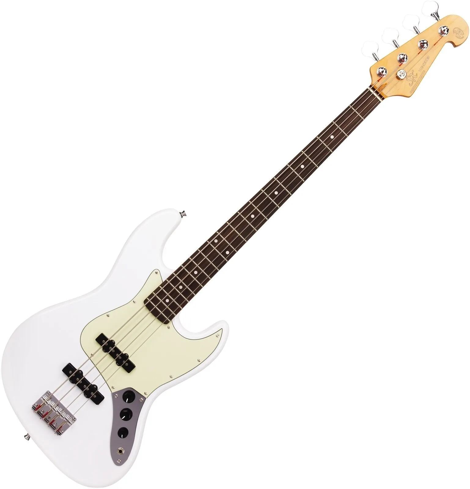 SX SJB62 Olympic White Electric Bass Guitar