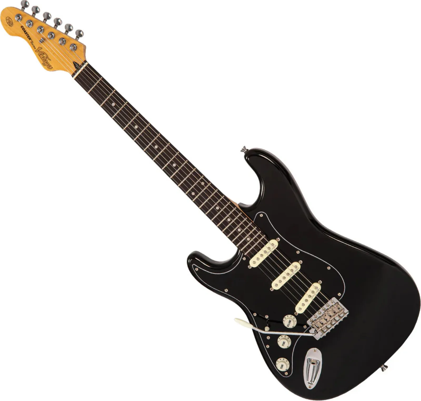 VINTAGE LH-V60BLK Coaster Left-Handed Electric Guitar Black