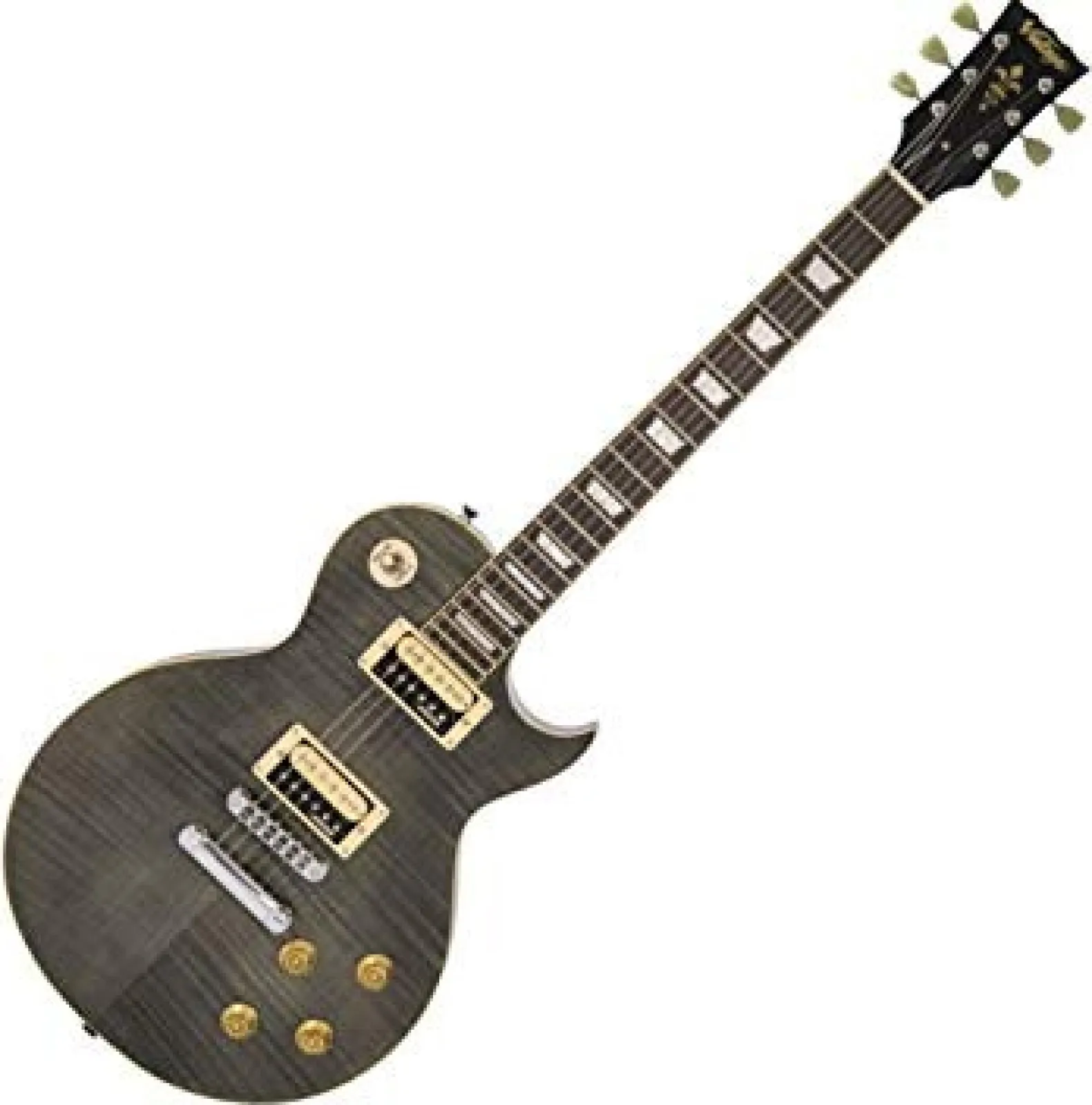 Vintage V100TBK Transparent Black Electric Guitar