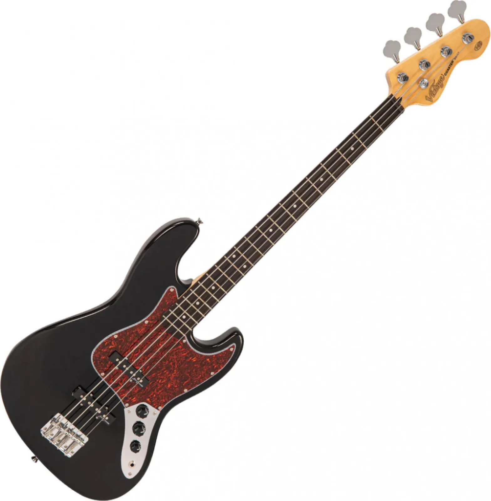 Vintage V49BLK Coaster 4 húros basszusgitár, fekete